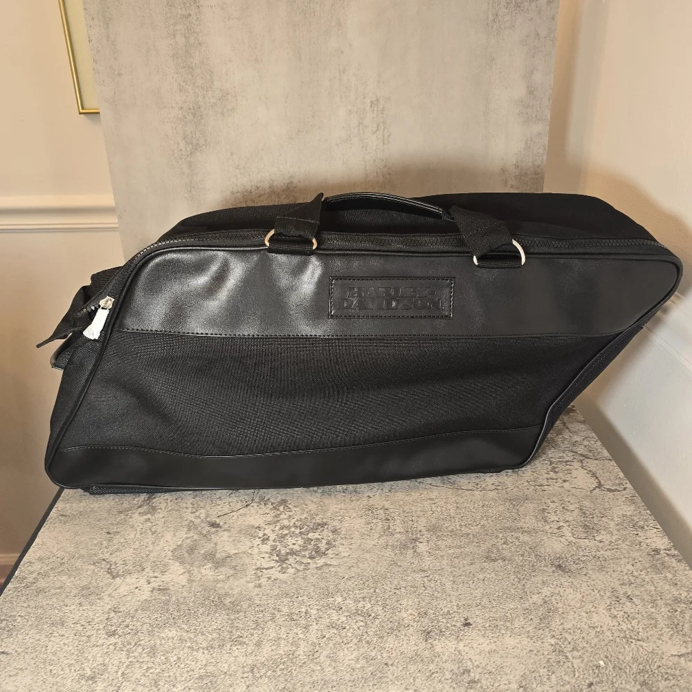 HARLEY DAVIDSON LOGO LUGGAGE BAG BLACK SADDLE LINER MOTORCYCLE Handles